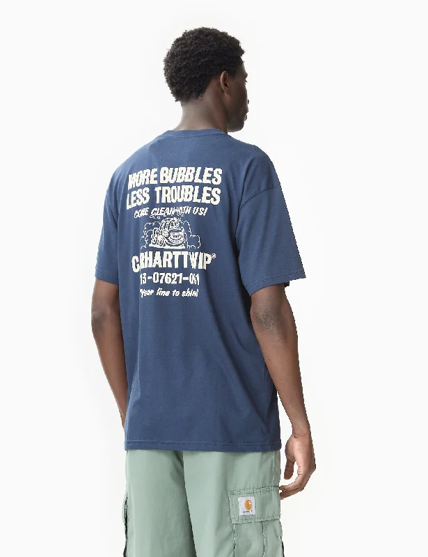 Weekend Bargains Await You Carhartt-WIP Less Troubles T-Shirt (Loose) - Blue/Wax