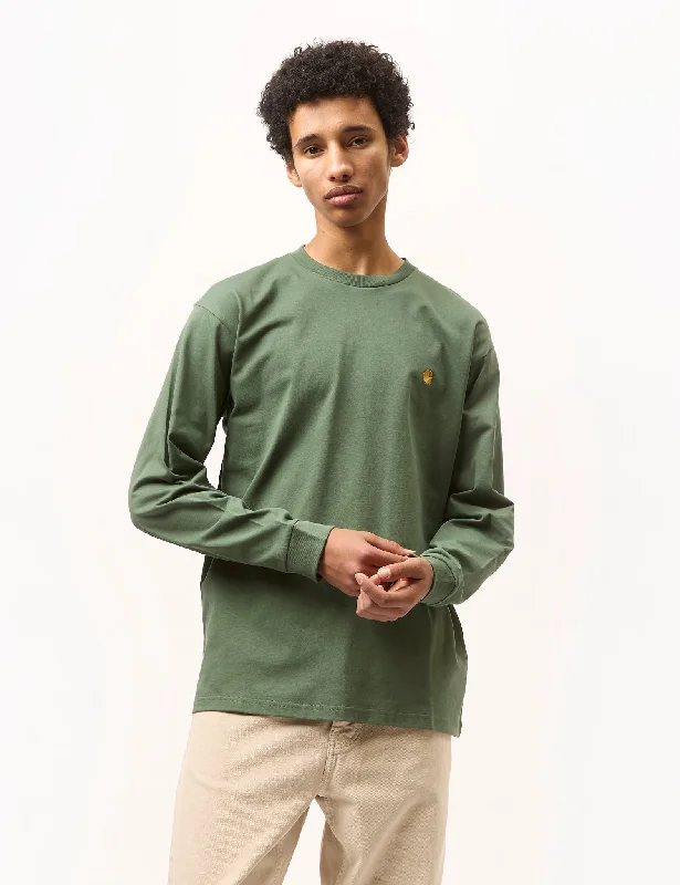 Weekend Deals That Amaze Carhartt WIP Long Sleeve Chase T-Shirt - Duck Green