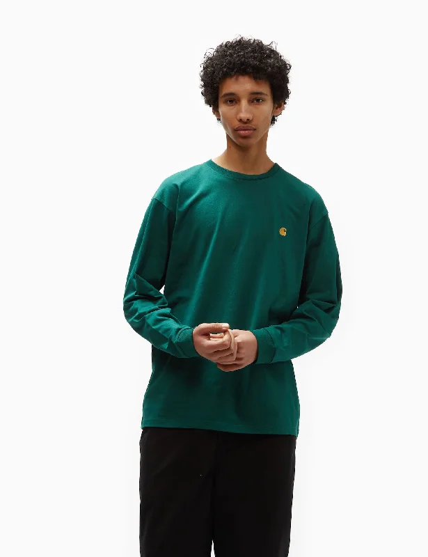 Weekend Offers That Shine Carhartt-WIP Long Sleeve Chase T-Shirt (Loose) - Chervil Green