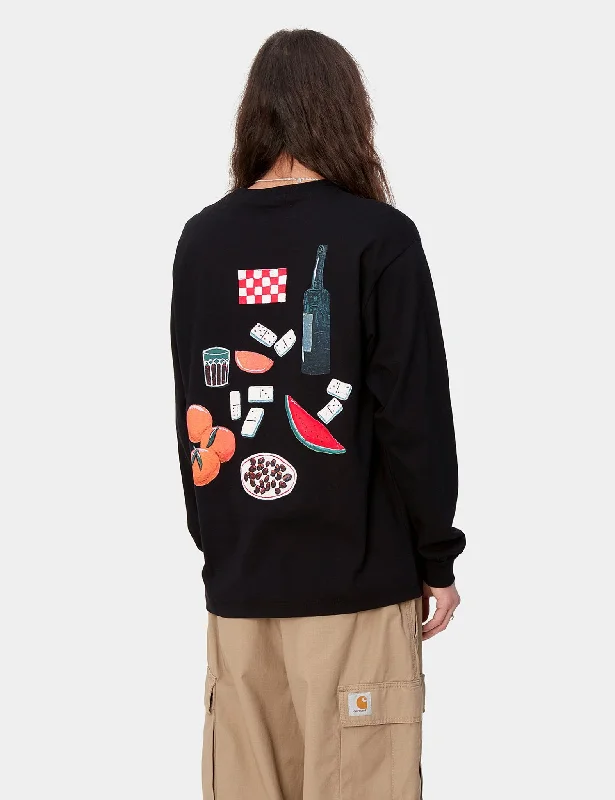 Best Seller Carhartt-WIP Long Sleeve Isis Maria T-Shirt (Loose) - Black