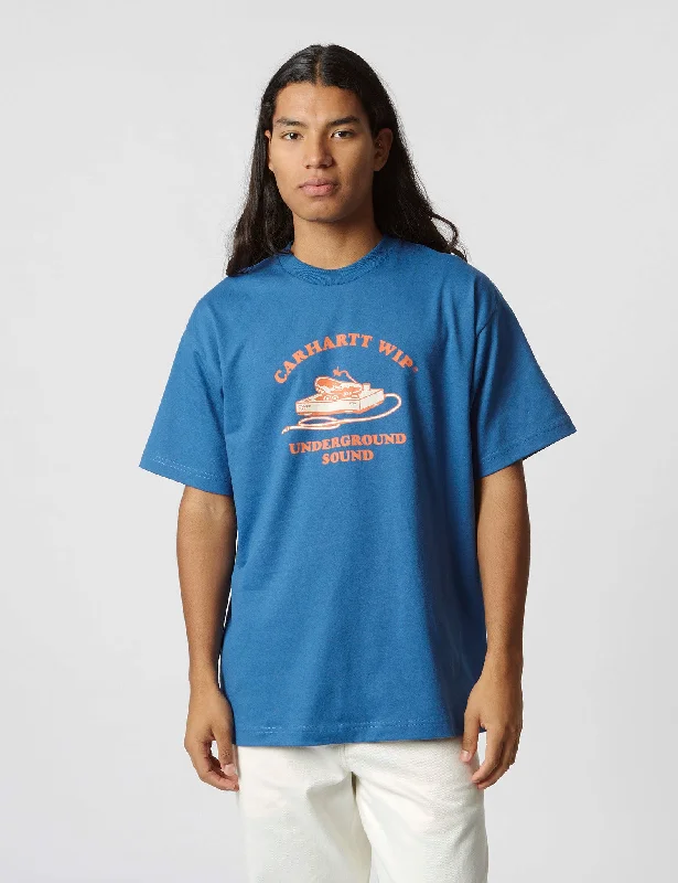 Online Only Carhartt-WIP Underground Sound T-Shirt (Organic) - Liberty Blue