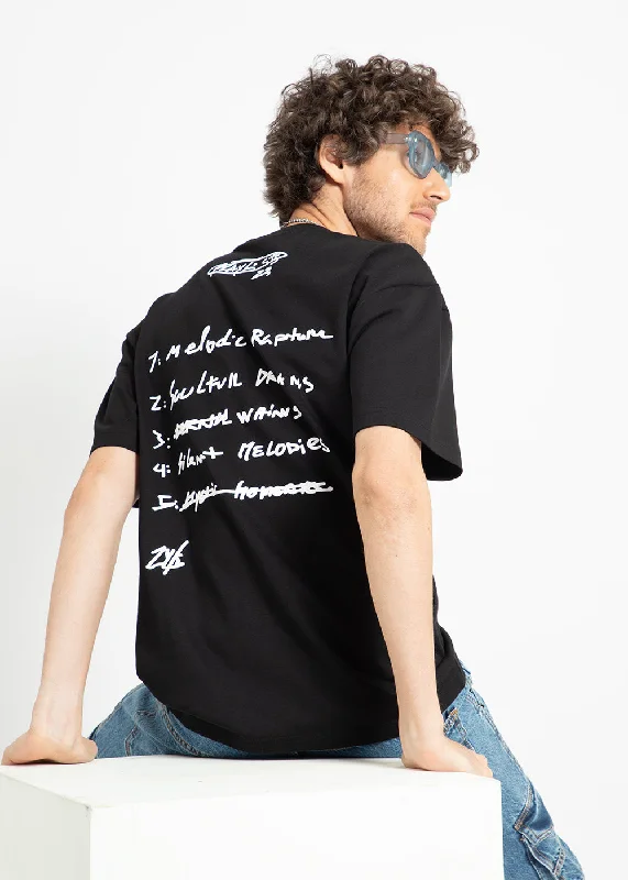 Weekend Offers That Dazzle Charcoal Black Oversized T-shirt