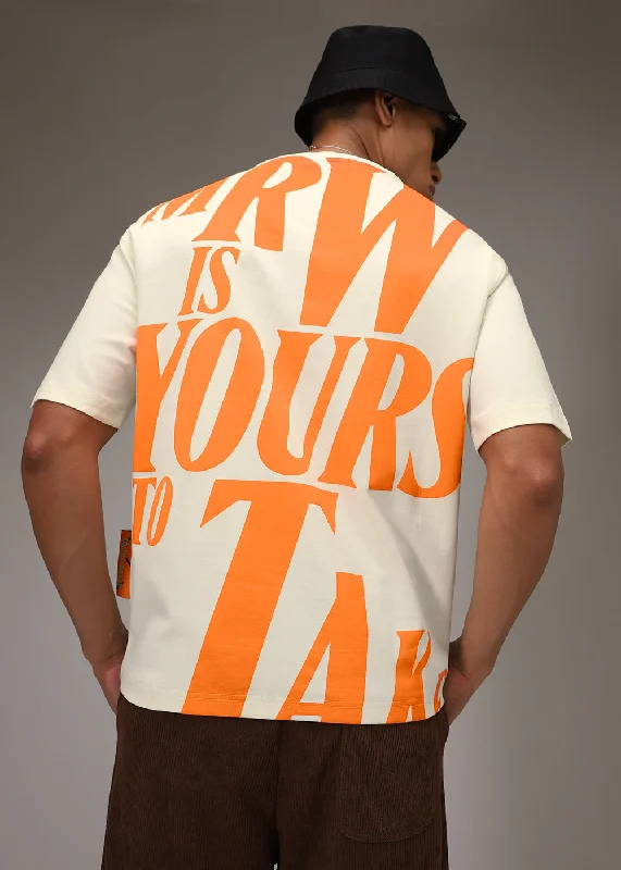 Price Rollback Cream Print Bonanza Oversized T-shirt