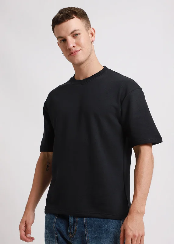 Instant Savings Dark Blue Oversized Basic T-shirt