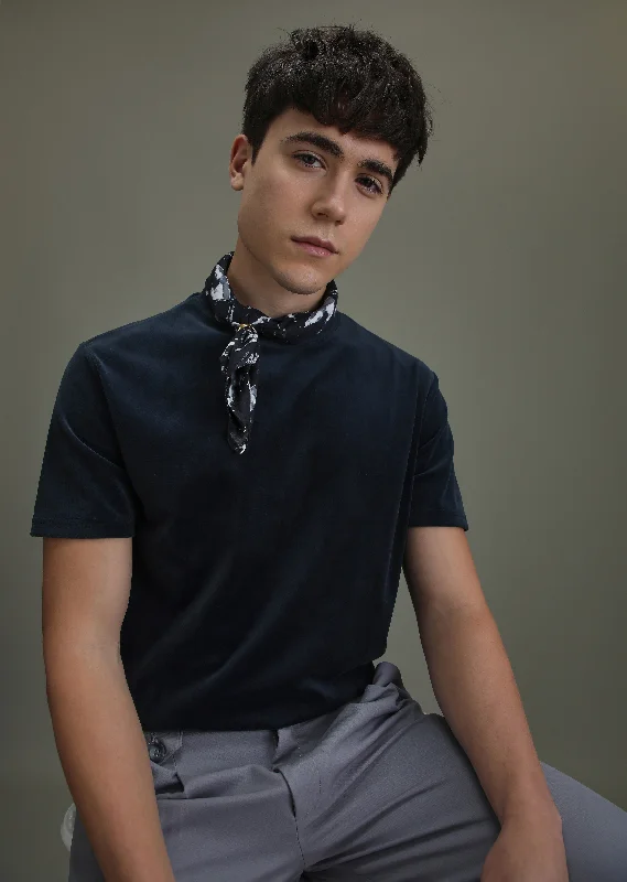 Mega Sale Dark Blue Suede T-shirt