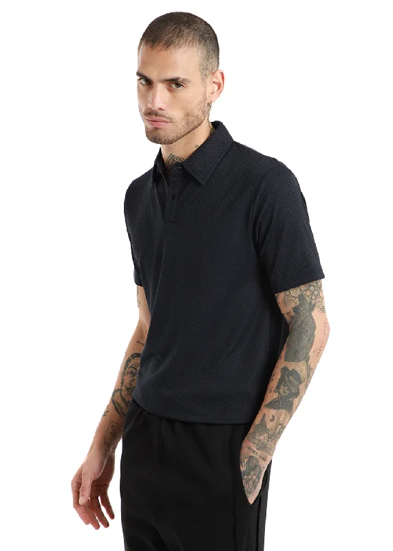 Price Drop Dark blue twin weave Polo T-shirt