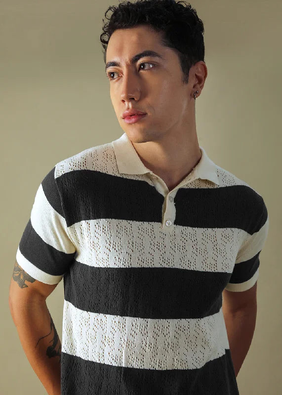 Weekend Deals That Wow Dark Grey Knitted Polo T-shirt