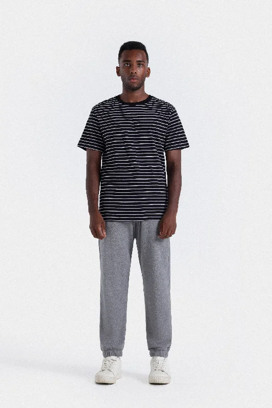 Super Savings Basic Crew Neck Striped T-shirt