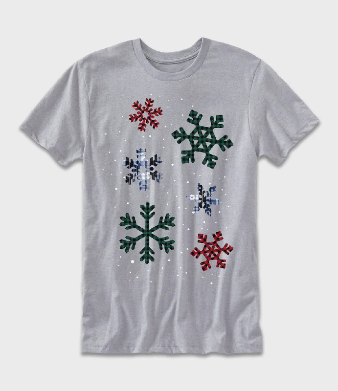 Quick Sale Flannel Snowflakes Graphic T-Shirt
