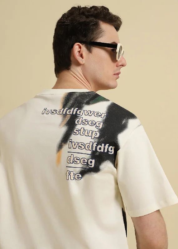 Shop and Save Fontastic Cream Oversized T-Shirt