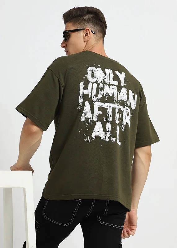 Weekend Discounts Worth Grabbing Forest Olive Oversized T-shirt