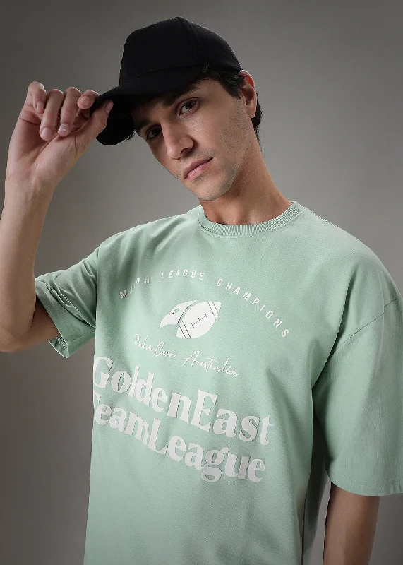 Price Fest Green Graphic Print Oversized T-shirt