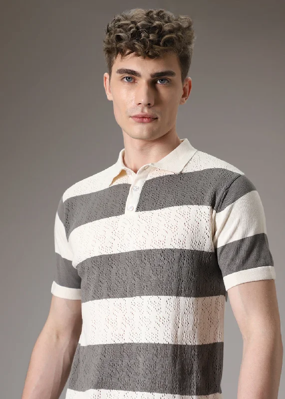 Savings Galore Grey Knitted Polo T-shirt