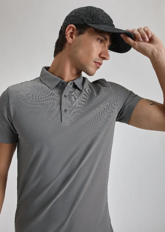 Referral Discount Grey Stitchless Polo T-shirt