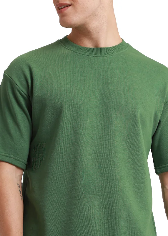 Online Only Hunter Green Oversized Basic T-shirt