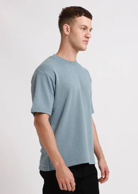 Weekend Offers That Sizzle Ice Blue Oversized Basic T-shirt
