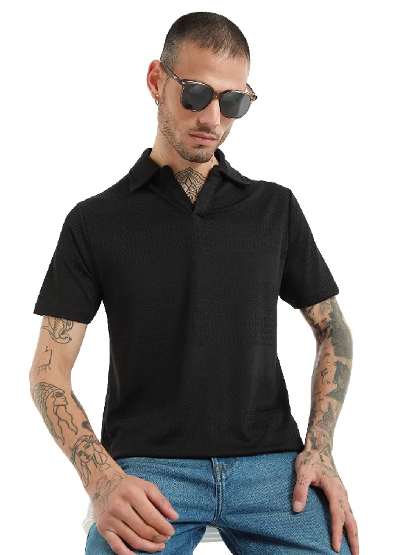 Best Choice Jacquard Black Polo T-shirt