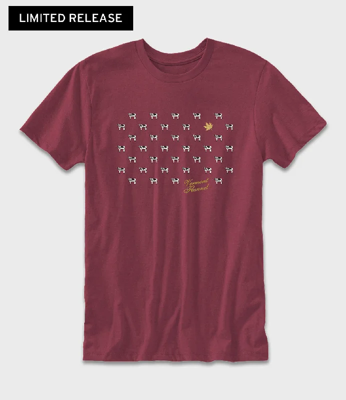 Special Price Maple Leaf Cow-a-Dot Graphic T-Shirt - Cardinal