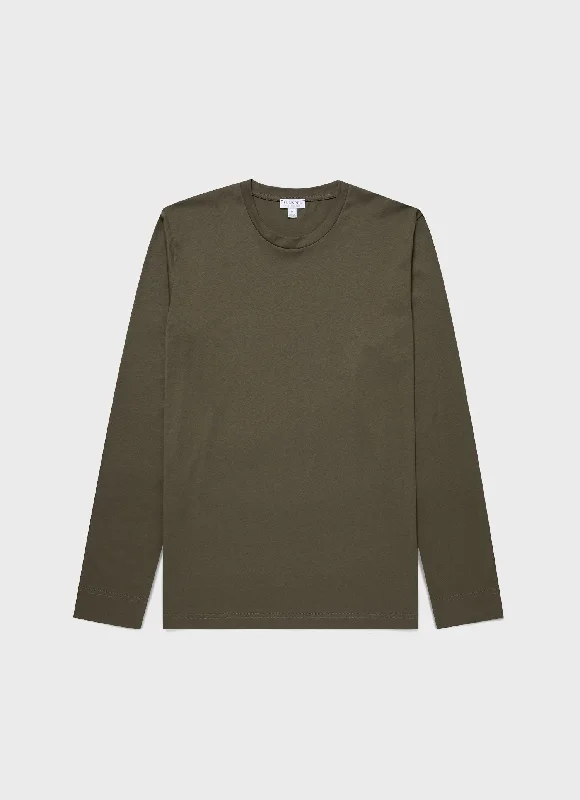 Weekend Discounts to Celebrate Men's Long Sleeve Riviera Midweight T-shirt in Khaki