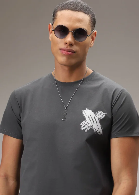 Bonus Offer Nickel Grey Printed T-Shirt