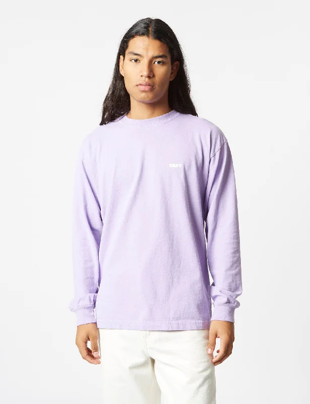 Limited Availability Obey Bold 3 Long Sleeve T-Shirt - Digital Lavender