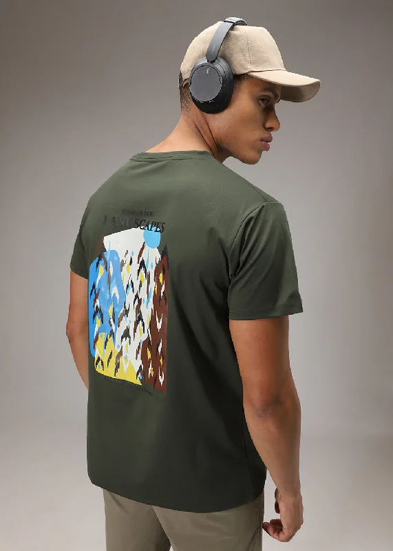 Deal of the Week Olive Printed T-Shirt