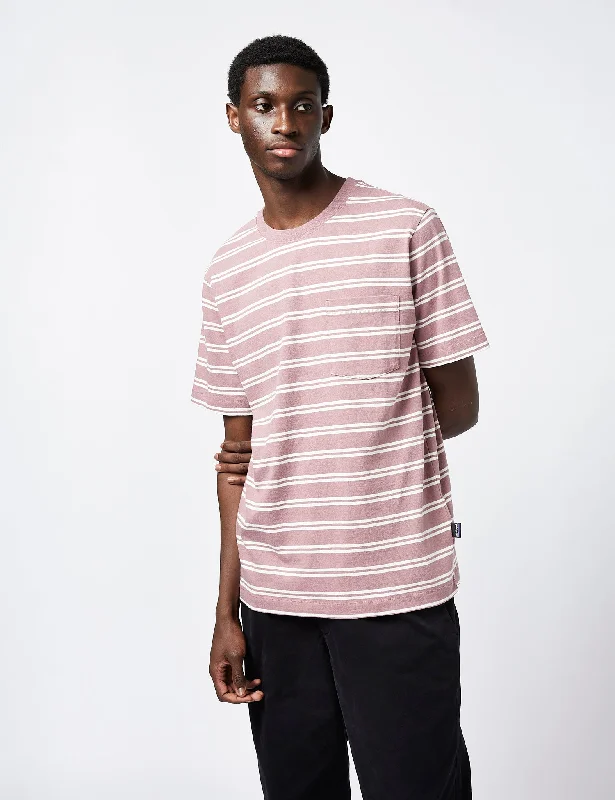 Clearance Sale Patagonia Cotton in Conversion Pocket Stripe T-Shirt - Evening Mauve