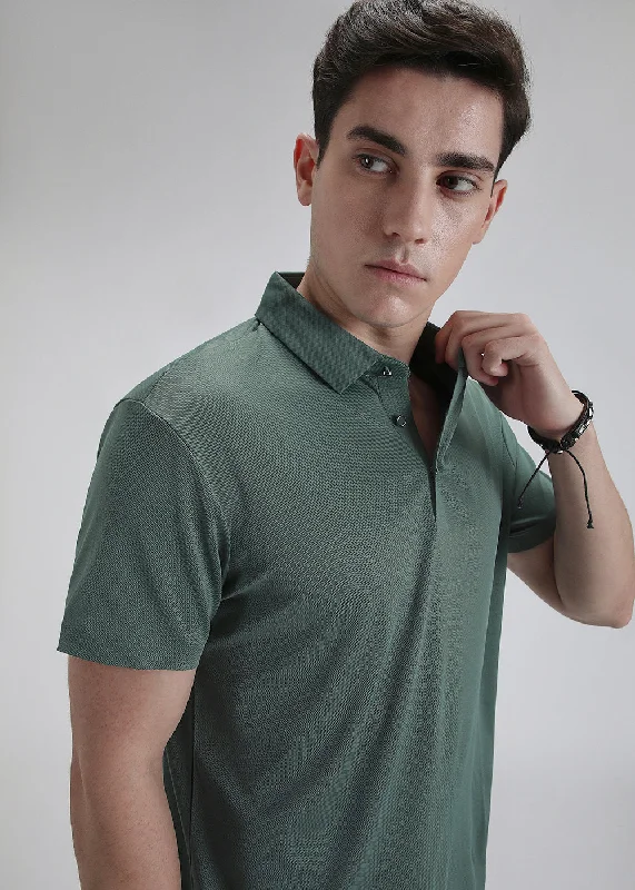 Value Deals Patterned Grey Stitchless Polo T-shirt