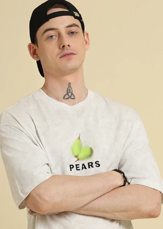 Today's Special Pear Gradient Off White Oversized T-Shirt