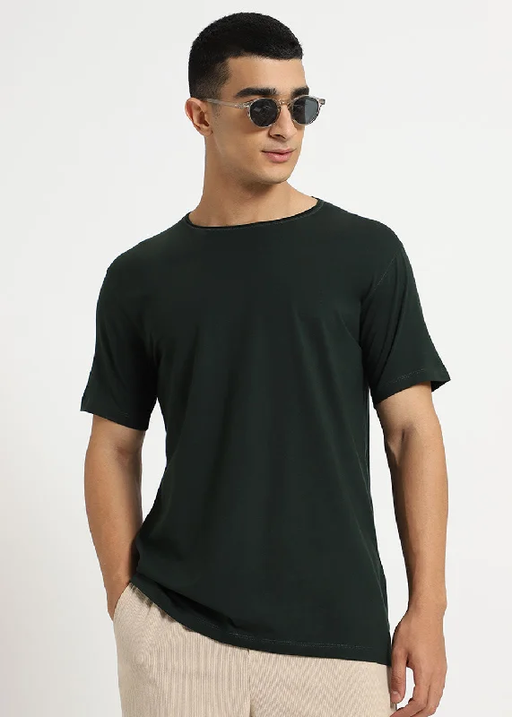 Limited Offer Pine Green Crew neck T-shirt