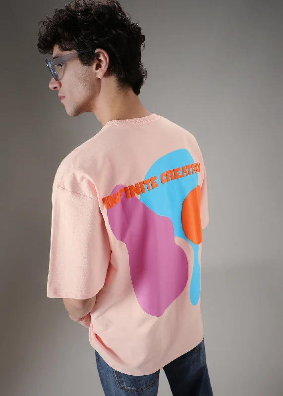 Weekend Deal Pink Printed Oversized T-shirt
