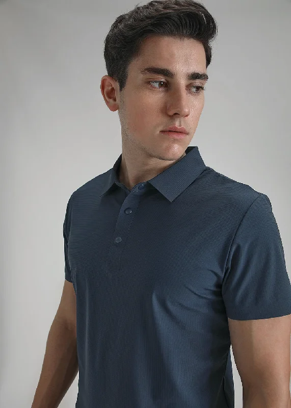 Time-Sensitive Self Blue Stitchless Polo T-shirt