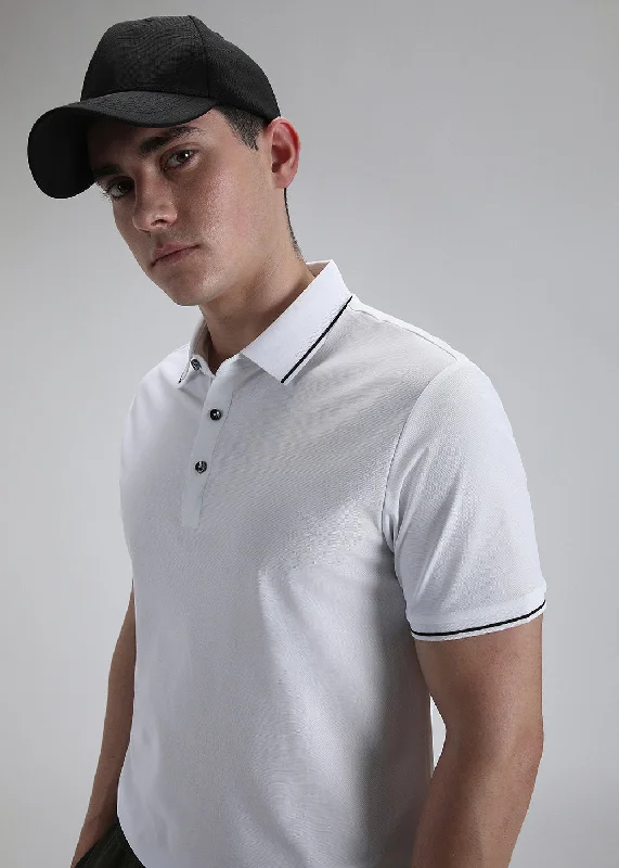 Reduced Prices Soft White Stitchless Polo T-shirt