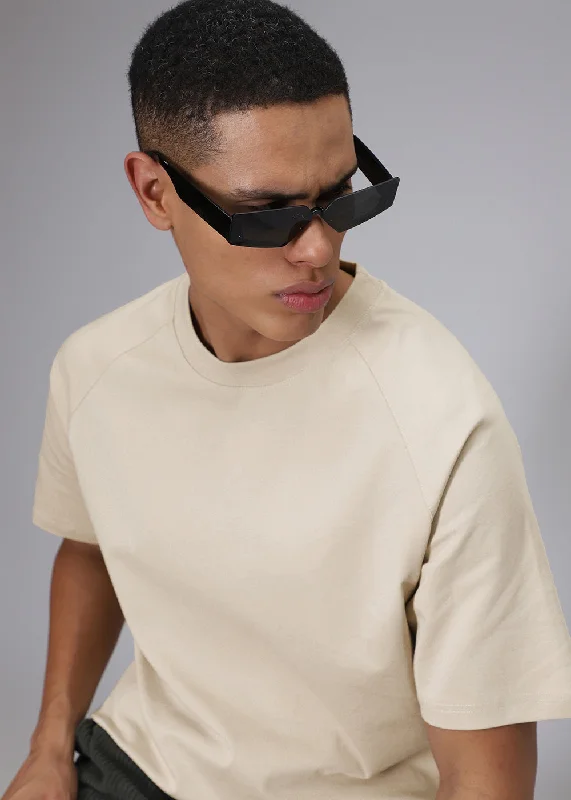 Year-End Deals Tan Beige Raglan Oversized T-shirt