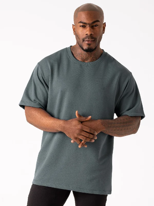 Lowest Price Throwback Fleece Oversized T-Shirt - Petrol