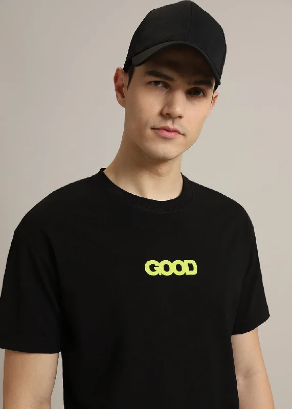 Unwind with Weekend Discounts Typo Noir Oversized T-shirt