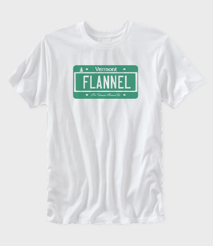 Price Rollback Vermont Flannel License Plate Graphic T-Shirt - White