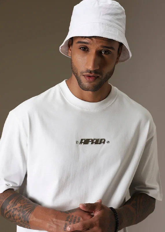 Closeout White Embellished Oversized T-shirt