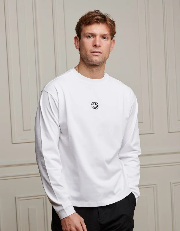 Closeout White L/S Emblem T-Shirt