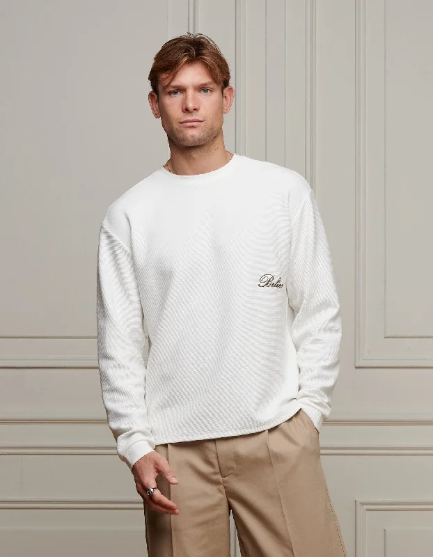 Early Access White L/S Waffle T-Shirt