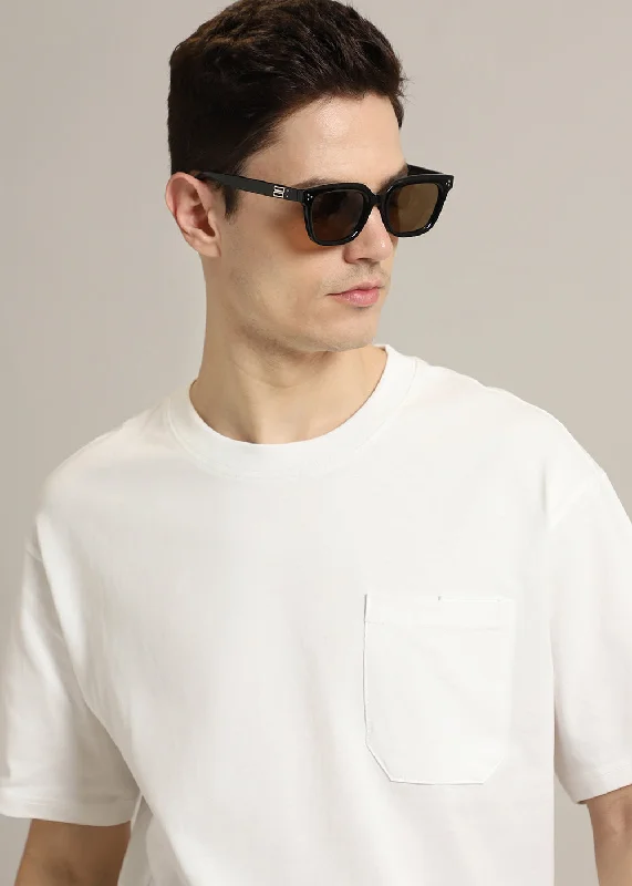 Weekend Savings Sensation White Pocket Regular Fit T-shirt