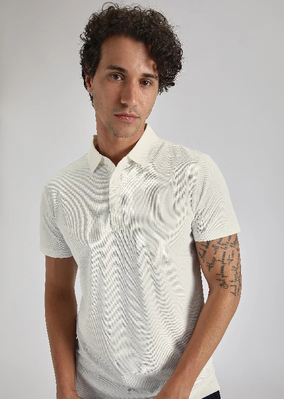 Lowest Prices White Stitchless Polo T-shirt