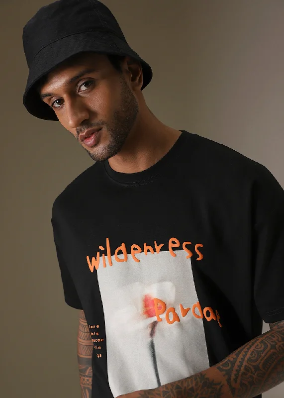 Time-Limited Offer Wild Black Oversized T-shirt