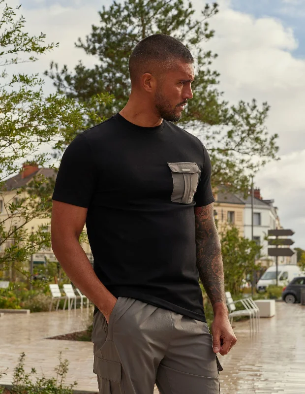 Major Savings Woven Pocket T-Shirt Black/Slate