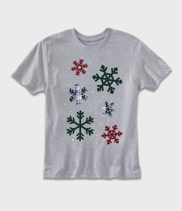 Reduced Prices Youth Flannel Snowflakes Graphic T-Shirt